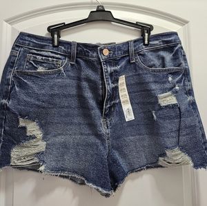 Juniors' Plus Size SO High Rise Mom Shorts Size16 NWT